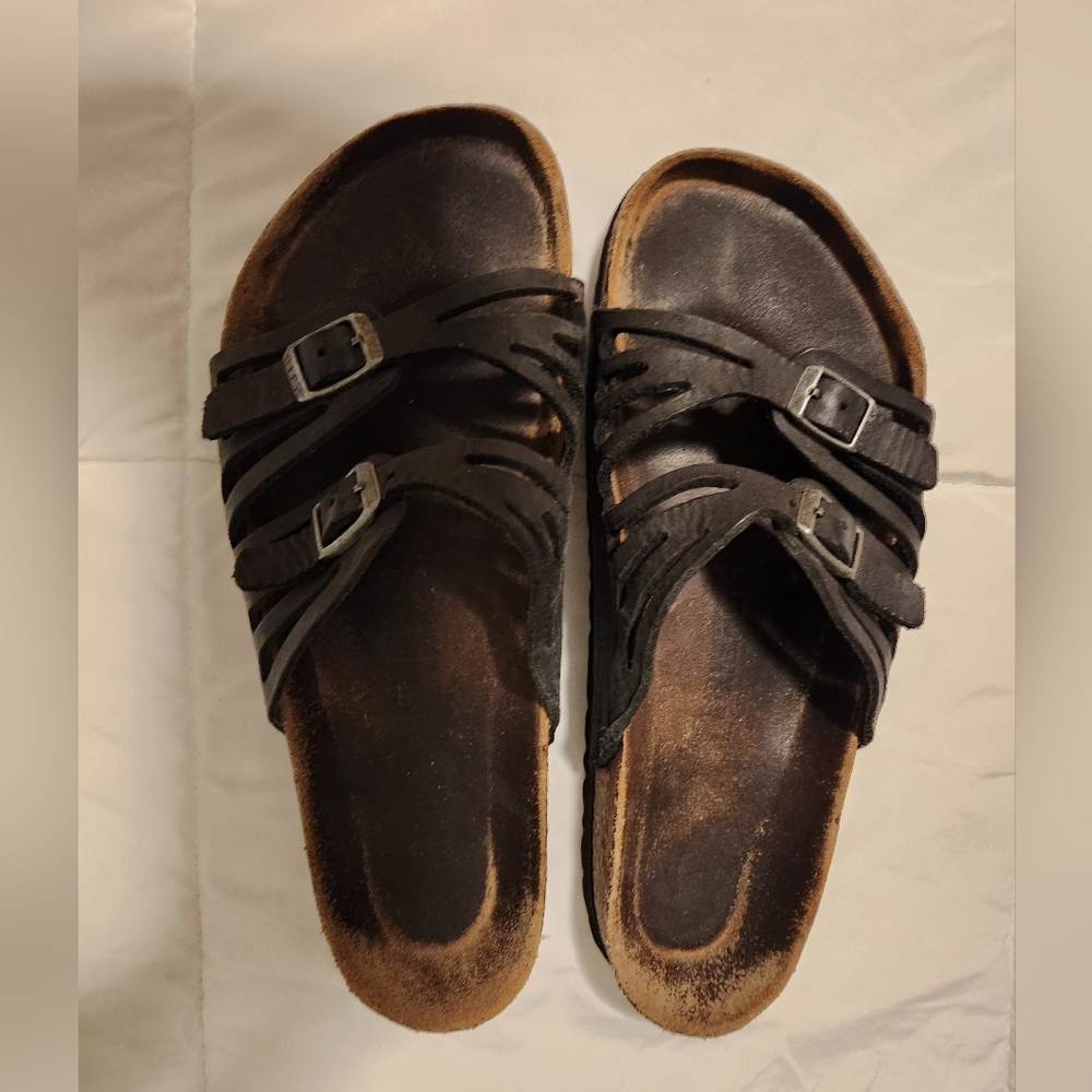 Birkenstock Granada, Size EU 40 narrow, Womens Birko-Flor Sandals, Midnight Blue